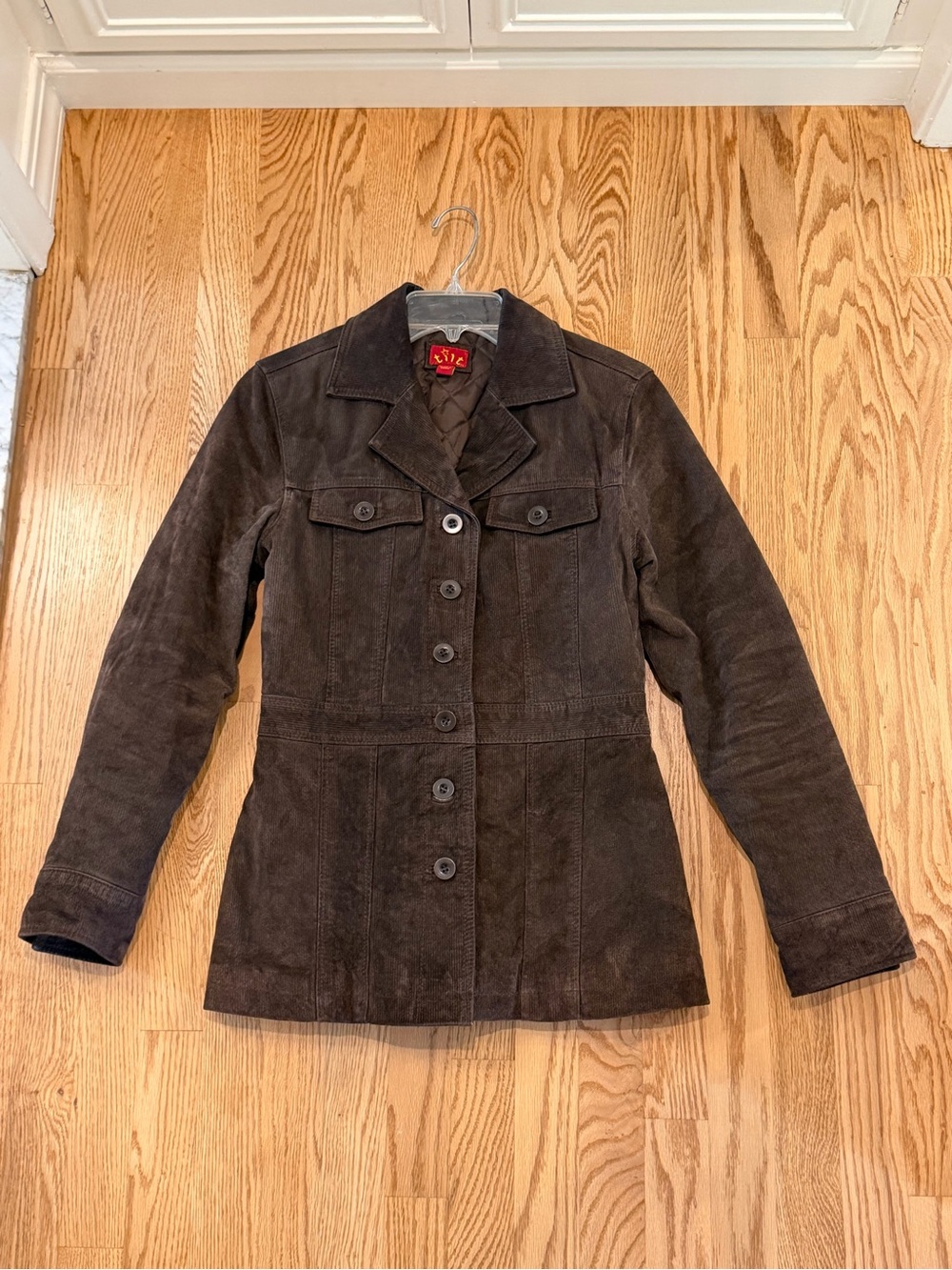 TILT Dark Brown Suede Button-Front Jacket Vintage Size Medium